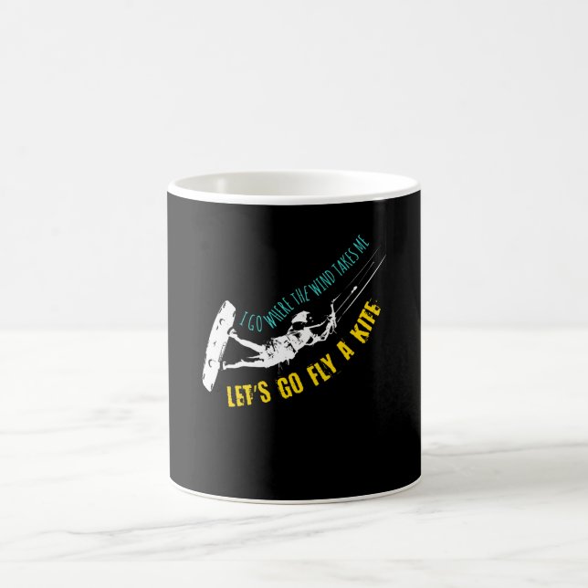 Kitesurfen Fly A Kite Kiteboarding Kaffeetasse (Mittel)