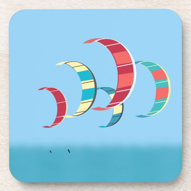 Kitesurfen Getränkeuntersetzer (Vorderseite)