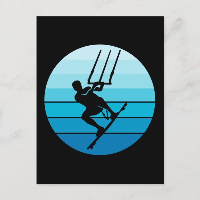 Kitesurfen Kitesurf Kiteboarding Wassersport Postkarte (Vorderseite)