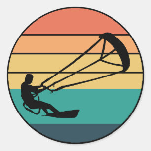 Kitesurfen Kitesurf Kiteboarding Wassersport Runder Aufkleber