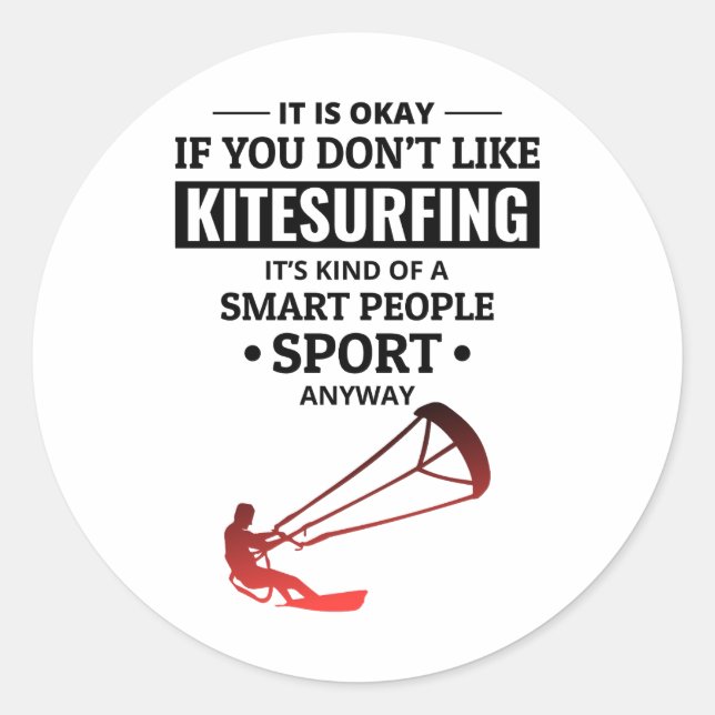 Kitesurfen Kitesurf Kiteboarding Wassersport Runder Aufkleber (Vorderseite)