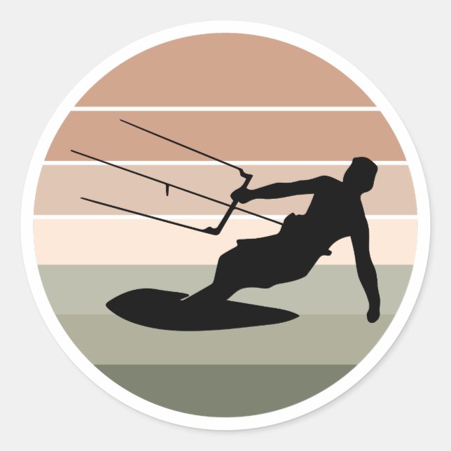 Kitesurfen Kitesurf Kiteboarding Wassersport Runder Aufkleber (Vorderseite)