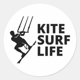 Kitesurfen Kitesurf Kiteboarding Wassersport Runder Aufkleber