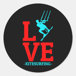Kitesurfen Kitesurf Kiteboarding Wassersport Runder Aufkleber