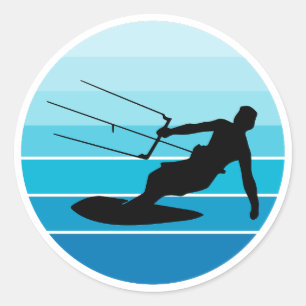 Kitesurfen Kitesurf Kiteboarding Wassersport Runder Aufkleber