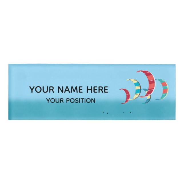 Kitesurfen Namenschild (Vorderseite)