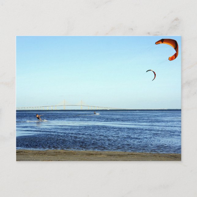Kitesurfen Postkarte (Vorderseite)