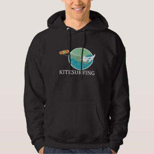 Kitesurfer auf Surfbrett Kiteboarding Kitesurfing Hoodie