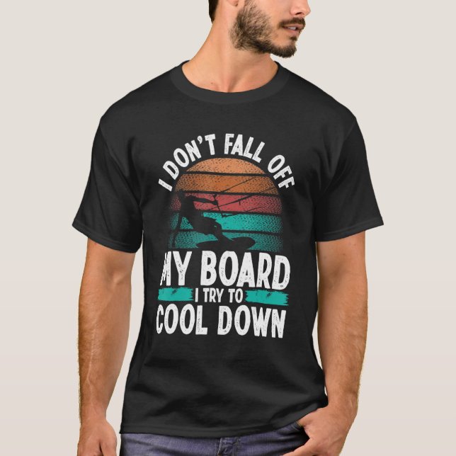 Kitesurfer I dont fall down Funny Kiteboarder Vint T-Shirt (Vorderseite)