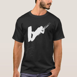 Kitesurfing-Action-Kite-und-Surf-Silhouette-Weiß T-Shirt