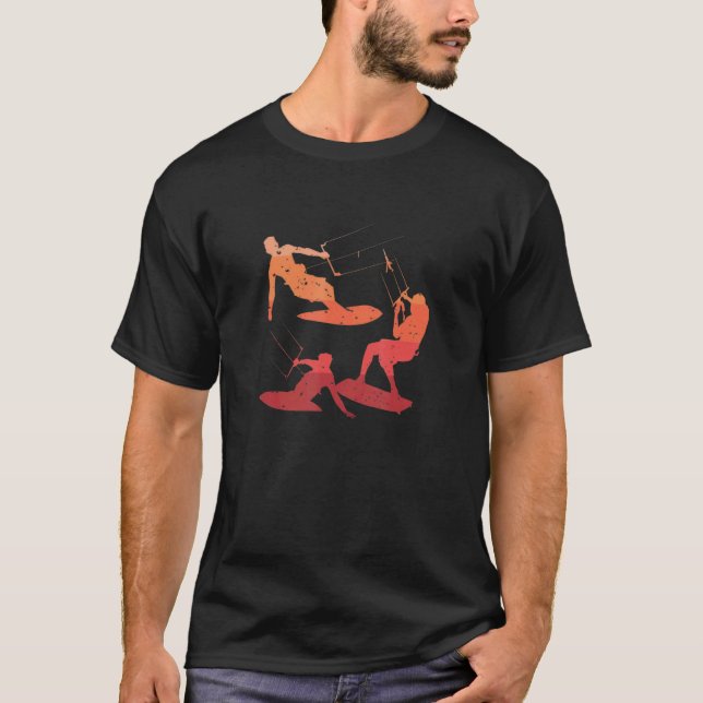 Kitesurfing Kite Kiteboard Retro T-Shirt (Vorderseite)