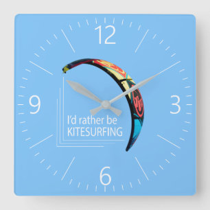 Kitesurfing Quadratische Wanduhr