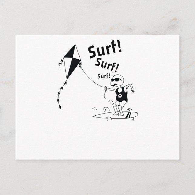 Kitesurfing Surfen im Wind Postkarte (Vorderseite)