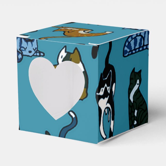 Kitner Corner Cat Pattern Herz-Bevorzugung Box Geschenkschachtel (Vorderseite)