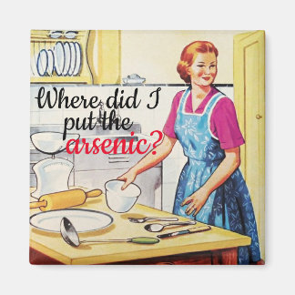 Kitsch 1950er Jahre Vintag Murderous Housefrau Magnet