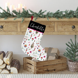 Kitsch Christmas   Retro-Monogramm Kleiner Weihnachtsstrumpf
