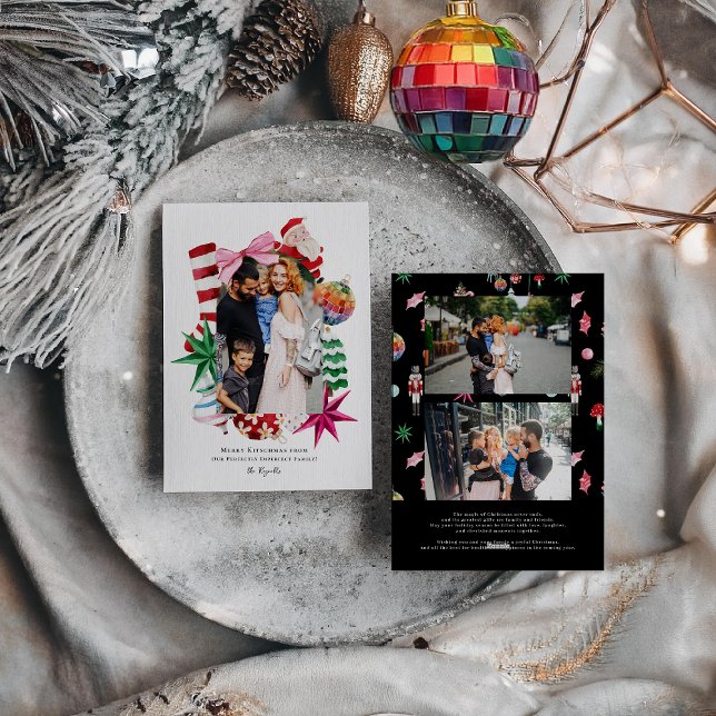 Kitsch Christmas | Retro-Urlaubsrahmen Feiertagskarte (Von Creator hochgeladen)