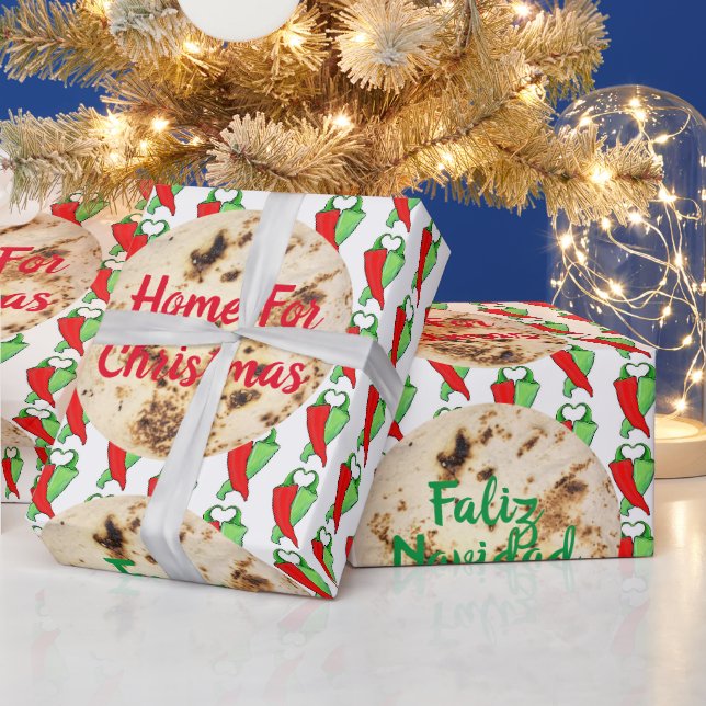 Kitsch Faliz Navidad Tortilla Chili Dein Text Geschenkpapier (Feiertage)