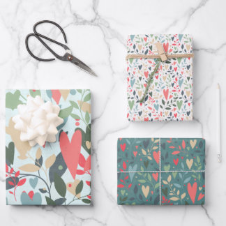 Kitsch Hearts Geschenkwrap Geschenkpapier Set