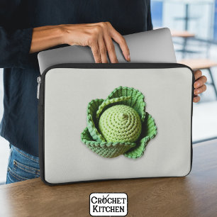 Kitsch Modern Green Granny Garden Crochet Cabbage Laptopschutzhülle