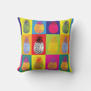 Kitsch Retro Ananas Pop Kühne Fruchtmuster Kissen