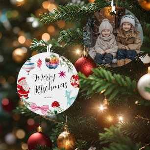 Kitsch Weihnachten Retro-Foto Ornament Aus Metall