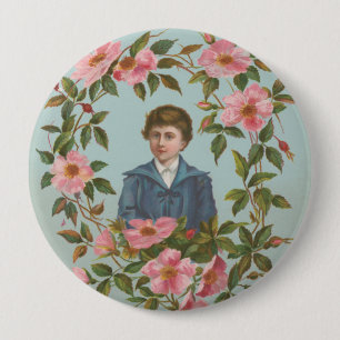 Kitschige antike deutsche Valentinskarte, 1884 Button