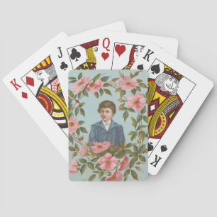 Kitschige antike deutsche Valentinskarte, 1884 Spielkarten