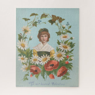 Kitschige Retro-Deutsche Valentinskarte, 1884