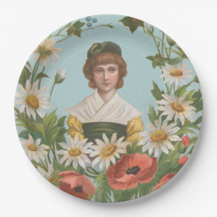 Kitschige Retro-Deutsche Valentinskarte, 1884 Pappteller