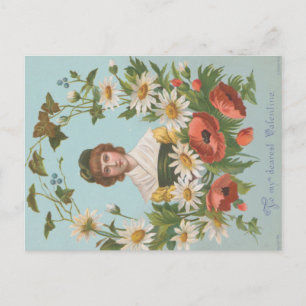 Kitschige Retro-Deutsche Valentinskarte, 1884 Postkarte