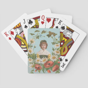 Kitschige Retro-Deutsche Valentinskarte, 1884 Spielkarten