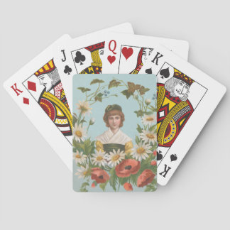 Kitschige Retro-Deutsche Valentinskarte, 1884 Spielkarten