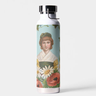 Kitschige Retro Deutsche Valentinskarte, 1884 Trinkflasche