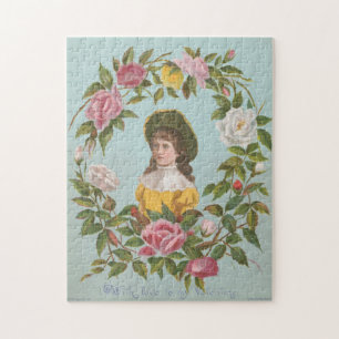 Kitschige Vintage Deutsche Valentinskarte, 1884