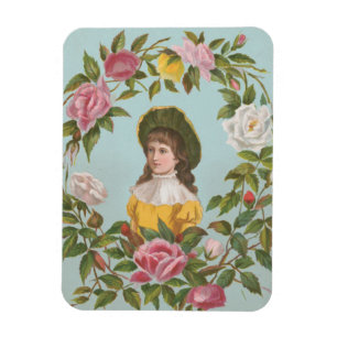 Kitschige Vintage Deutsche Valentinskarte, 1884 Magnet