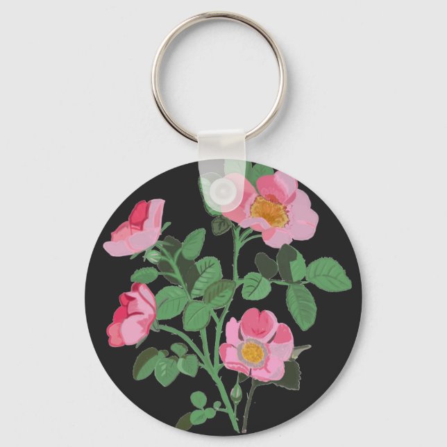 Kitschige Wilde Rosa Schlüsselanhänger (Vorderseite)