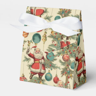 Kitschiger Weihnachtsmann und Weihnachtsbaumschmuc Geschenkschachtel
