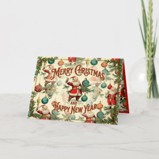Kitschiges Santa-und-Christbaumschmuck-Geschenkpap Ankündigung