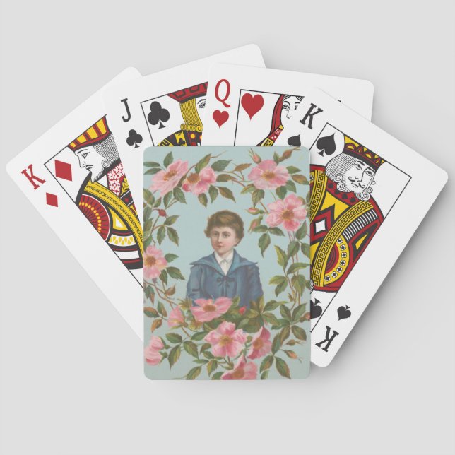 Kitschy Antique German Valentine's Card, 1884 Spielkarten (Rückseite)