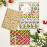 Kitschy Christmas Ornaments Wreath Holly Vintag Geschenkpapier Set<br><div class="desc">Vintages inspiriertes Set von Weihnachtsverpackungspapier,  das mit handgezeichneter,  wasserfarbiger,  gemütlicher Pullover-Streifen,  nostalgischen Weihnachtskränzen mit Coquette-Bogen,  und kitschigen Heiligen und Beeren hergestellt wurde. Originelle Kunst von Leslie Larson.</div>