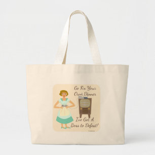 Kitschy Gaming Hausfrau Funny Slogan Jumbo Stoffbeutel