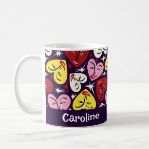 Kitschy Küchen Retro 1950er Herzen Benutzername Kaffeetasse