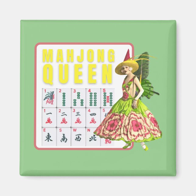 Kitschy Mahjong Queen Magnet (Vorne)