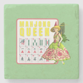 Kitschy Mahjong Queen Steinuntersetzer