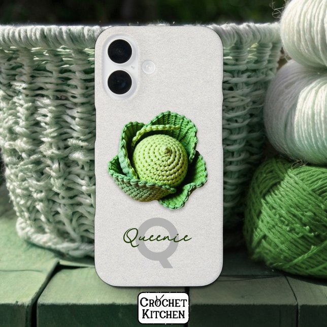 Kitschy Modern Granny Garden Crochet Cabbage Name iPhone 16 Hülle (Von Creator hochgeladen)