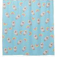 Kitschy Pastel Aesthetic Cat Kitten Rainbows Blue