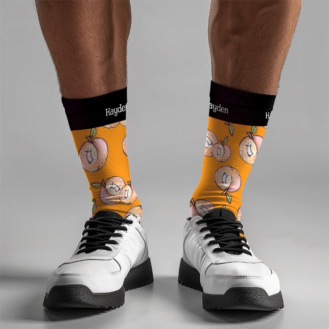 Kitschy Peaches Moderner Niedlicher Spaß Sommernam Socken (Von Creator hochgeladen)