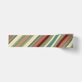 Kitschy Santa and Ornaments Complimentary Stripes Ripsband