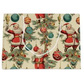 Kitschy Santa and Ornaments Große Geschenktüte